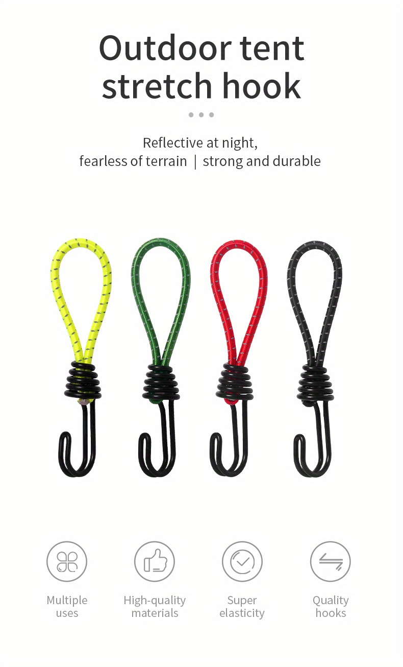 10pcs Heavy Duty Bungee Cord With Hooks Elastic Rope For Tarps Tents Trucks  Boats And Luggage Strapping Durable And Versatile Tie Downs - Sports &  Outdoors - Temu