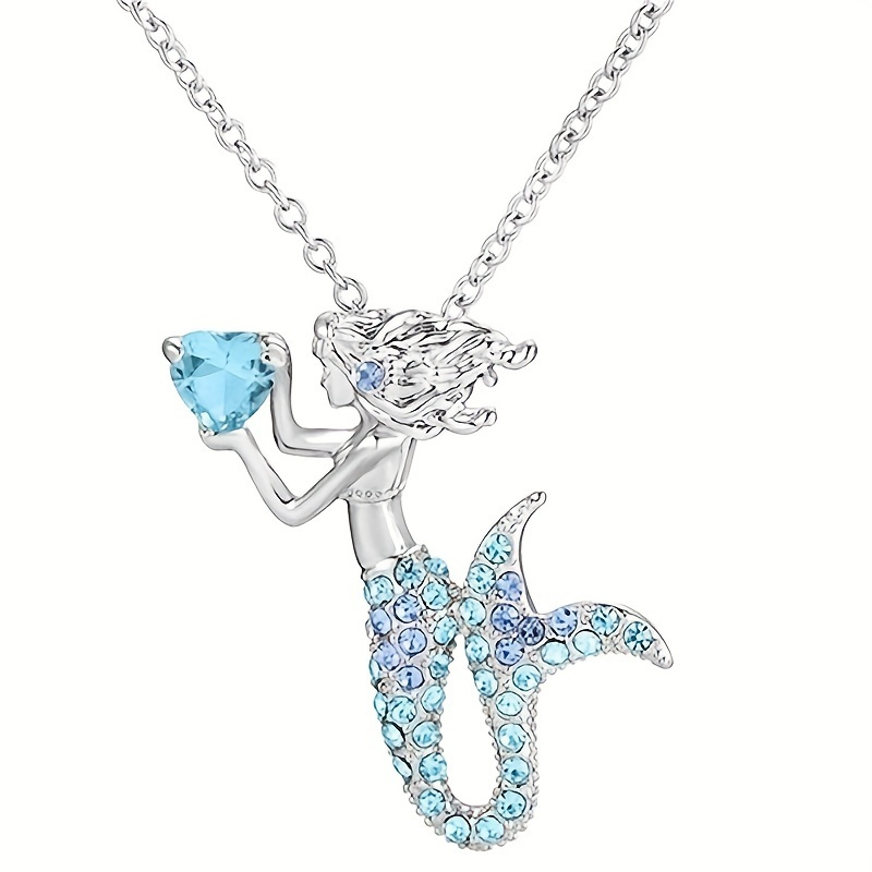 Cute Mermaid Pendant Necklace Jewelry Gift For Teen Girls - Temu