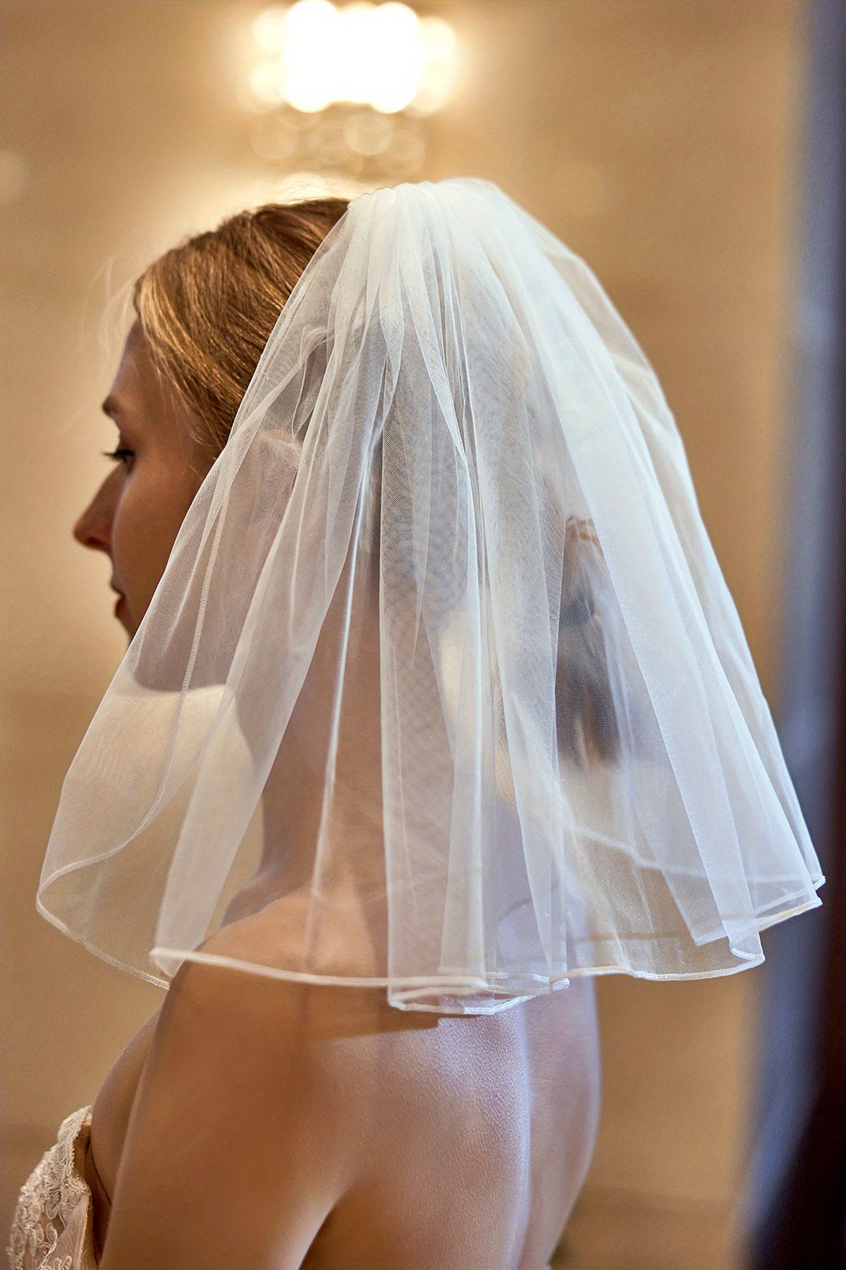 1 Tier Elegant Wedding Veil With Comb Bride Long Veil Wedding Decal Wedding  Accessories