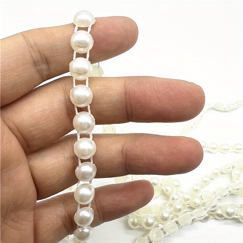 White Round Mini Beads Chain Roll Garland Flowers Acrylic - Temu