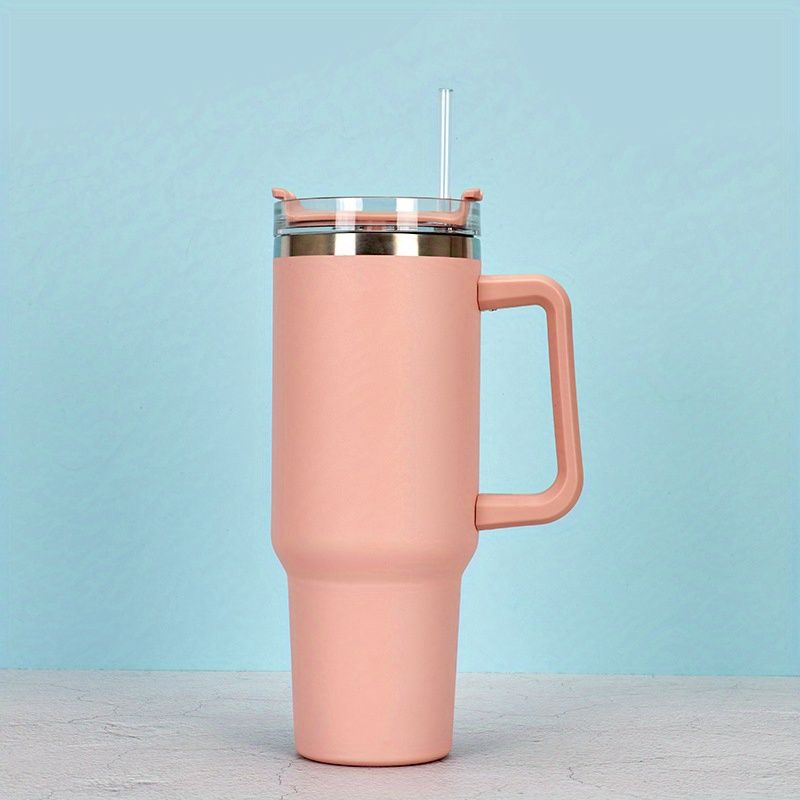 1pc 40oz Straw Tumbler, Reusable Vacuum Tumbler With Straw, Insulated Double Wall Stainless Steel Cup Handle And Vacuum Flask, Handy Cup, Teacher Appreciation Gifts details 11