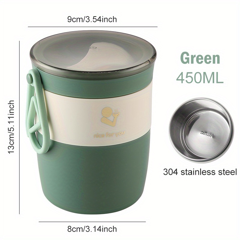Portable Thermos Hot Food Flask Box 450ML Lunch Storage Keep Warm Soup  Travel