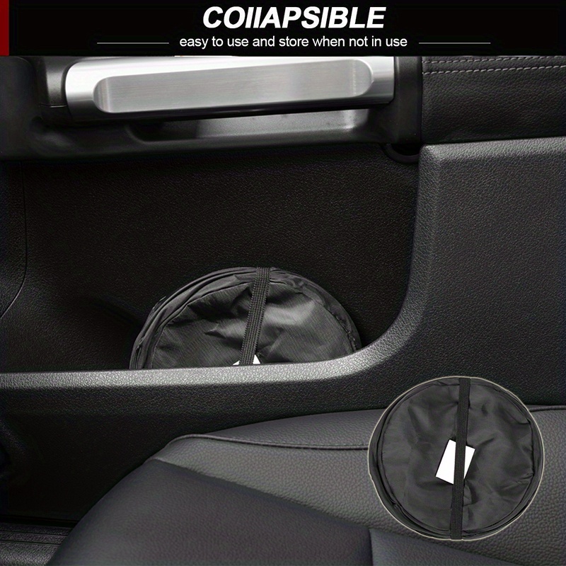 Cubo de basura plegable reutilizable, accesorios de coche con banda  elástica colgante para consolas de asiento trasero - AliExpress