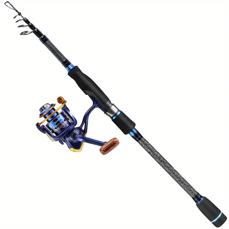  Ehowdin Fishing Pole Kit, Carbon Fiber Telescopic Fishing Rod  and Reel Combo with Spinning Reel, Line, Bionic Bait, Hooks and Carrier  Bag, Fishing Gear Set for Beginner Adults Saltwater Freshwater 