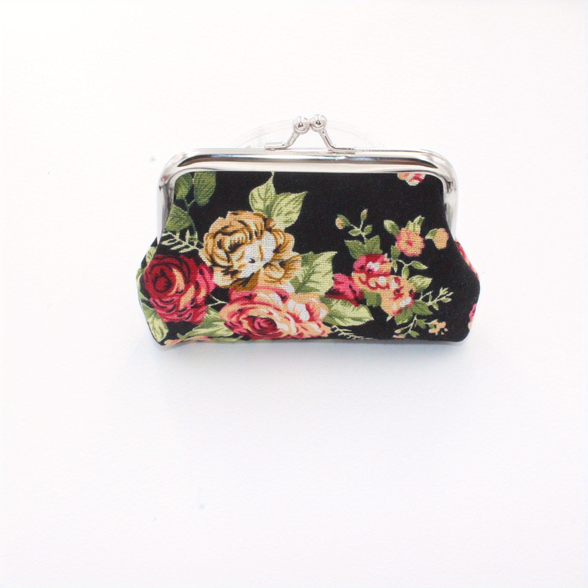 Flower Embroidery Kiss Lock Wallet, Fashion Credit Card Holder, Women's  Clutch Phone Coin Purse - Temu Israel