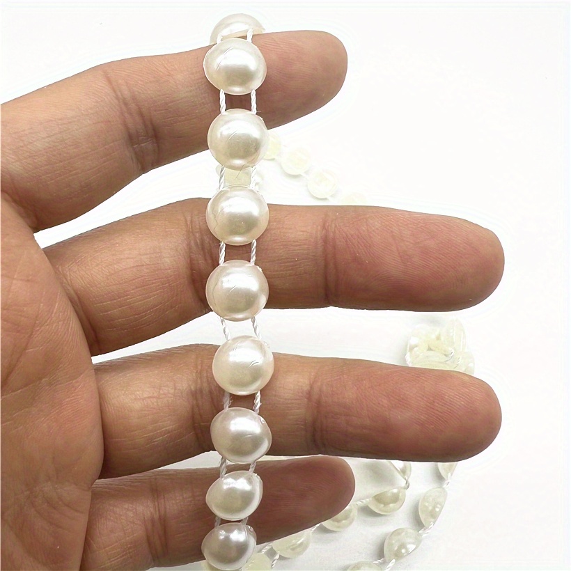 White Half Plastic Pearl Bead, White Half Round Pearl Bead