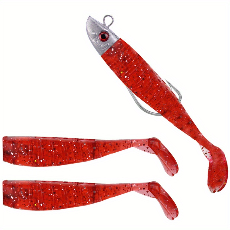 3pcc Bionic Soft Fishing Lures Lead Head Paddle Tail - Temu