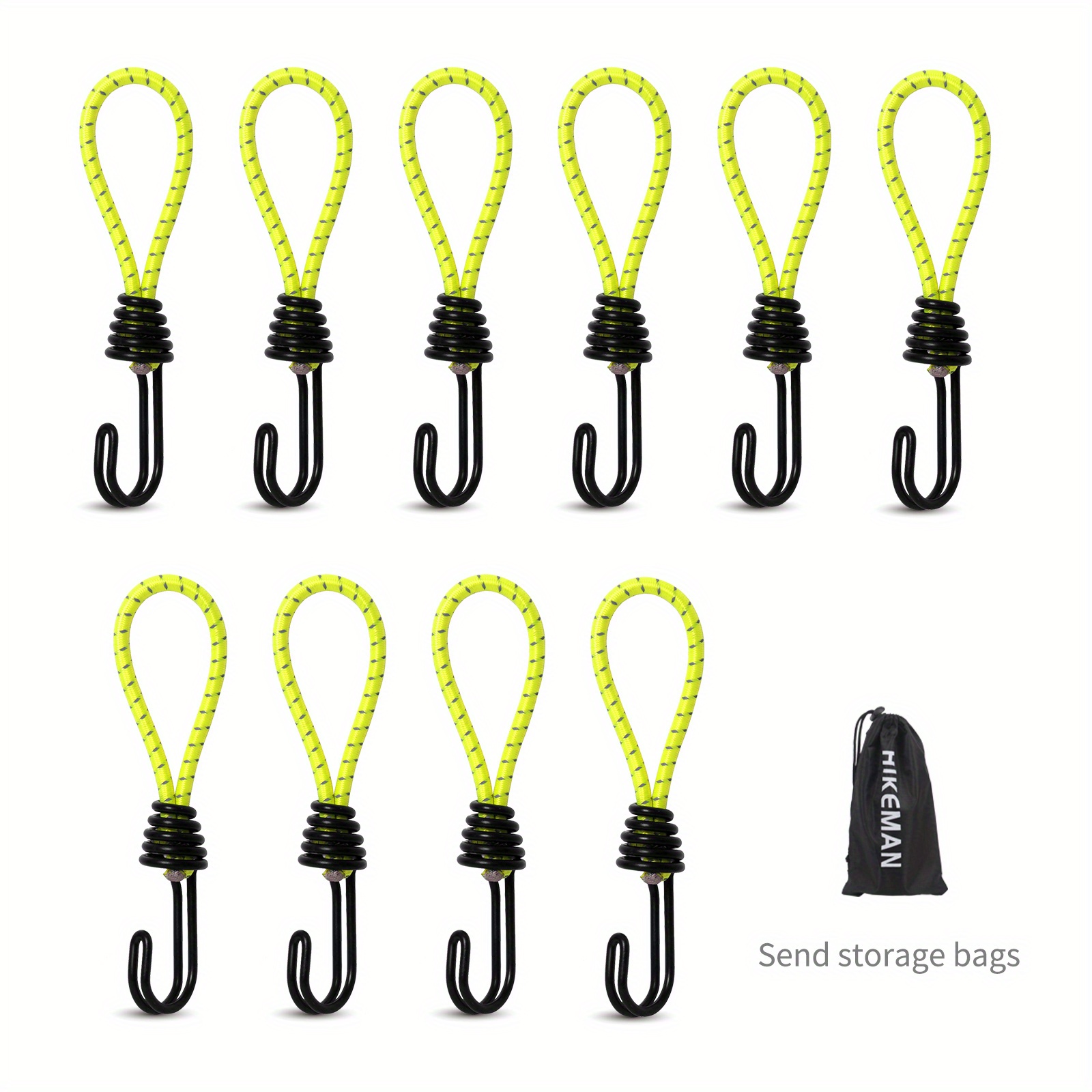 Spider Adjustable Bungee Cord with Hooks - Heavy Duty Tie Down Bungee  Straps for Automotive, Camping, Tarp, Outdoor, Bike Rack, Luggage and  Marine Use