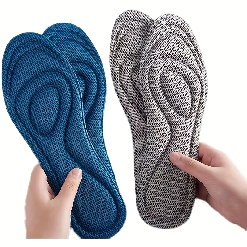 

1pair 4d Memory Foam Insoles For Shoes Nano Antibacterial Deodorization Sweat Absorption Insert Sport Shoes Running Pads