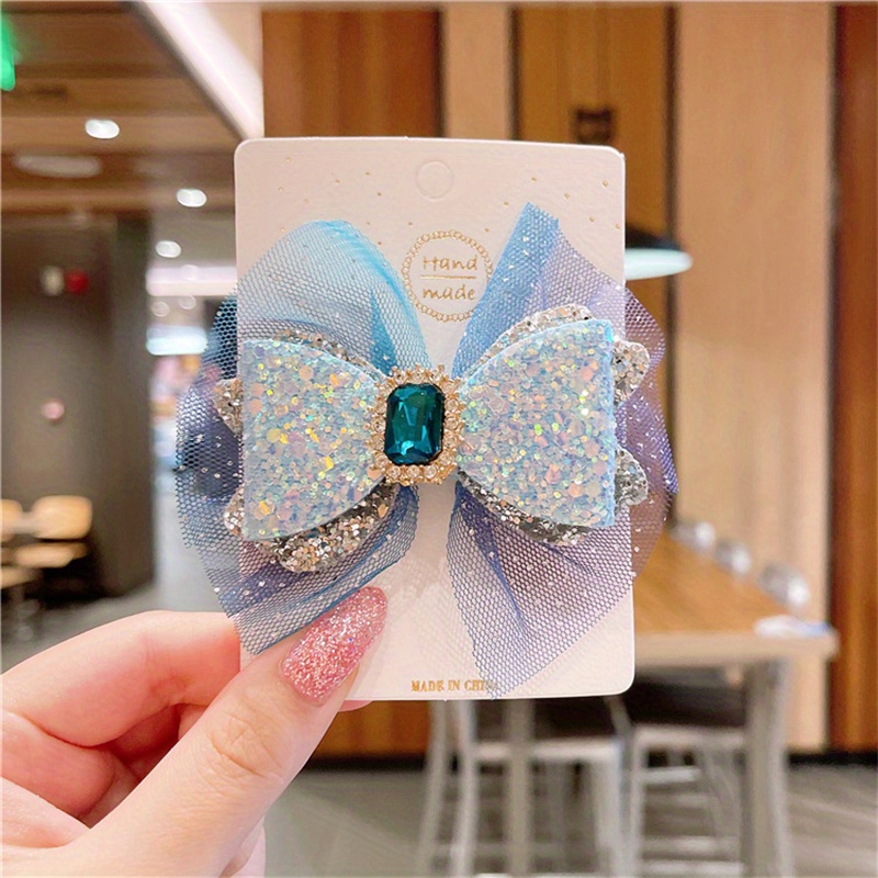 Girls Elegant Sweet Ribbon Lace Bow Hair Clips Decorative - Temu