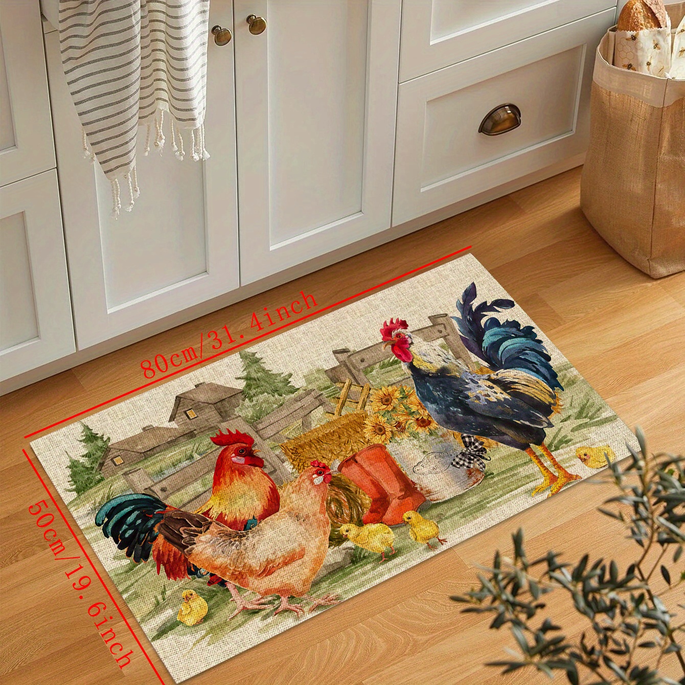 Chicken Print Kitchen Mat For Floor Anti slip Hallway - Temu