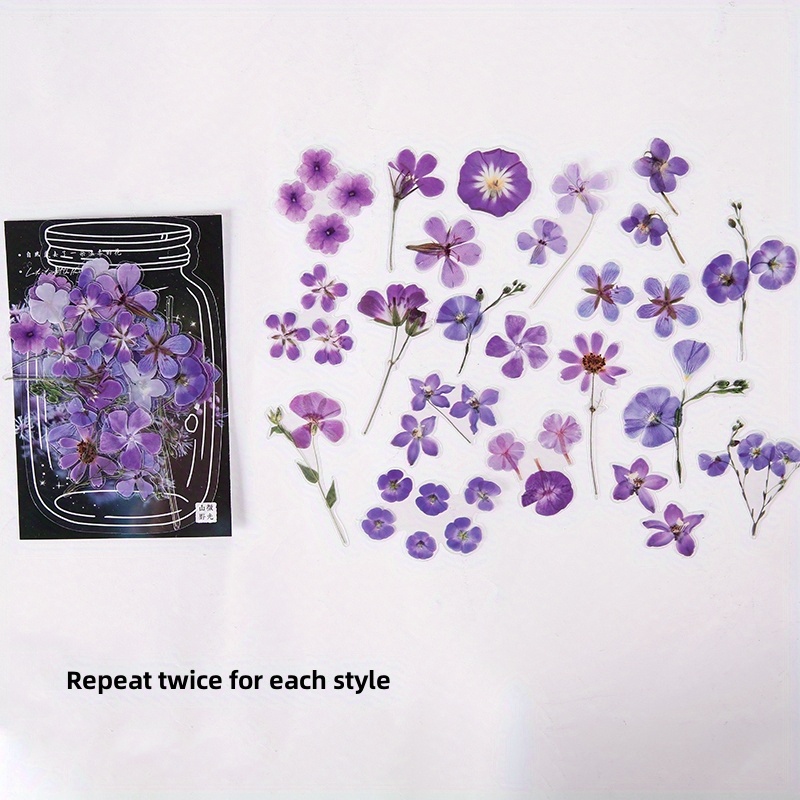 Purple Flower Decorative Pvc Stickers Scrapbooking Diy Stick - Temu