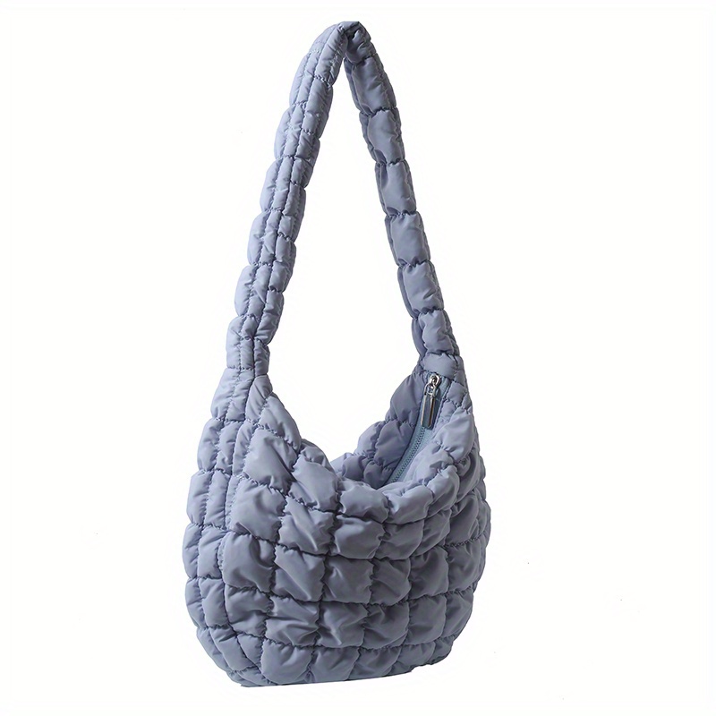 Hobo Bag Leather Grey Light Grey Oversized Women Leazher 