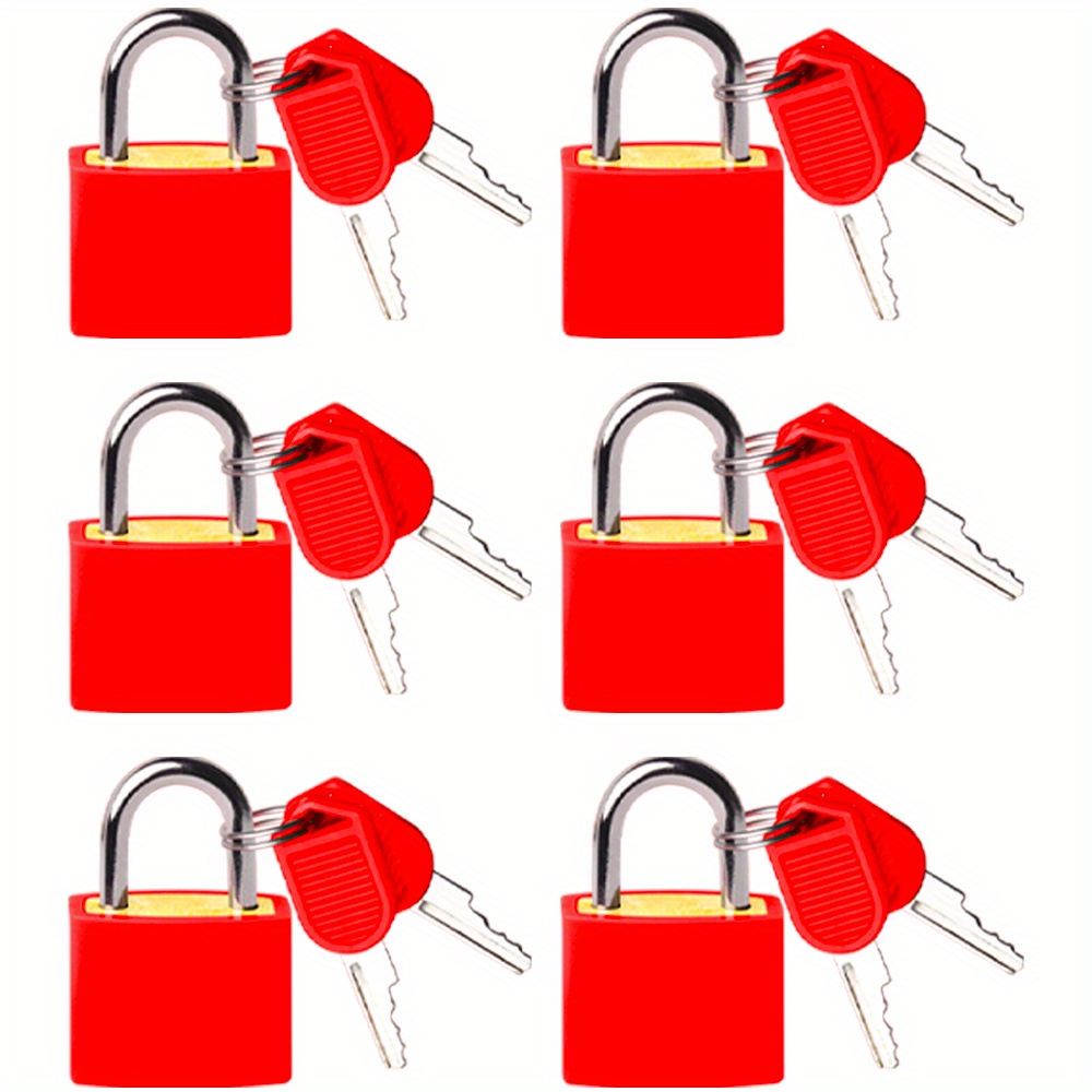 6 Pack Padlock Small Padlock with Key for Luggage Lock, Backpack, Gym Locker Lock, Suitcase Lock, Classroom Matching Game and More, Size: 2 in, Yellow
