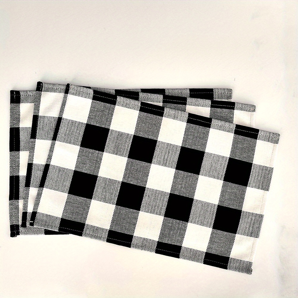 Black and White Buffalo Check Tea Towel and Dish Cloth Set - Backroad  Boulevard