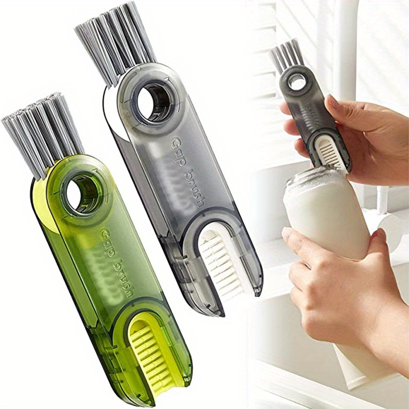 3 in 1 Bottle Gap Cleaner Brush Multifunctional Brush Cup Crevice Cleaning  Tools Mini Silicone Cup-Holder Cleaner
