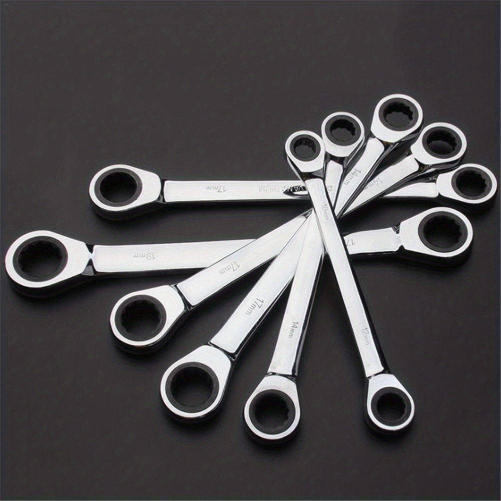 Double Head Ratcheting Box Wrench Chrome Vanadium Rings Double Head Ratchet Wrench Keys