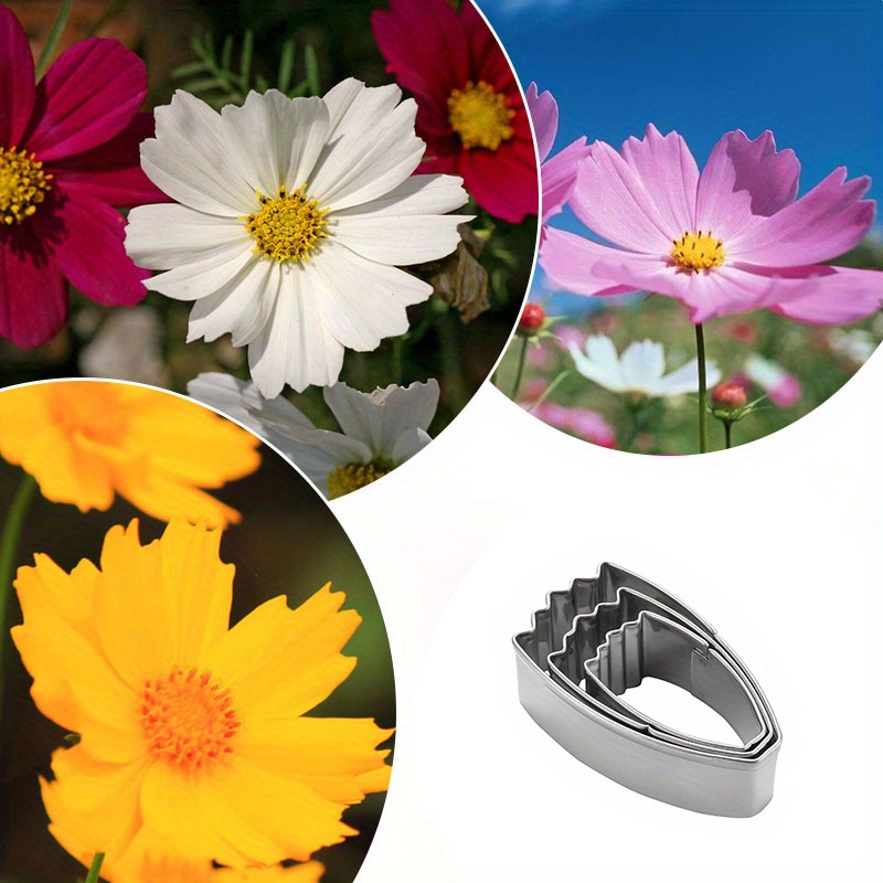 Image of Cake Chrysanthemum Fondant Petal Mold, Fondant Flower Mold, Stainless Steel Cutter For Cake Decoration