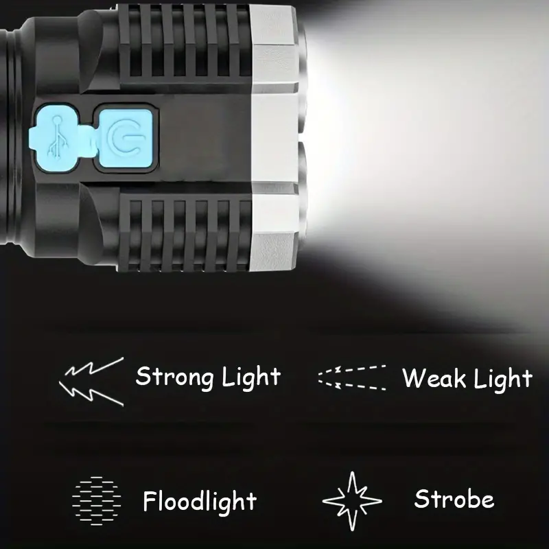 multifunctional led display flashlight 4 modes brightness adjustable for outdoor emergency use details 3