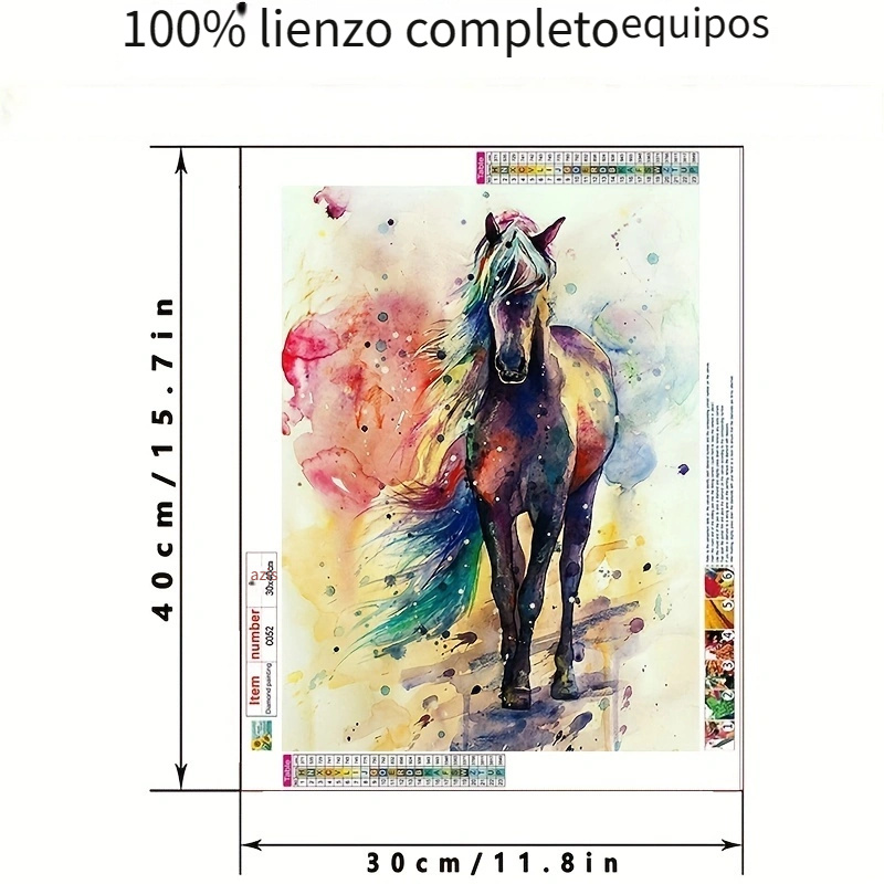 Kit Pintura Diamantes Caballo Blanco Negro 5d Diamond Art - Temu