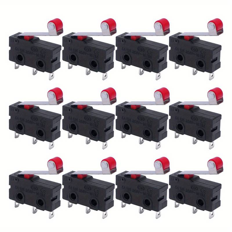 12pcs Momentary Micro Limit Switch With Roller Lever Arm Spdt Micro ...