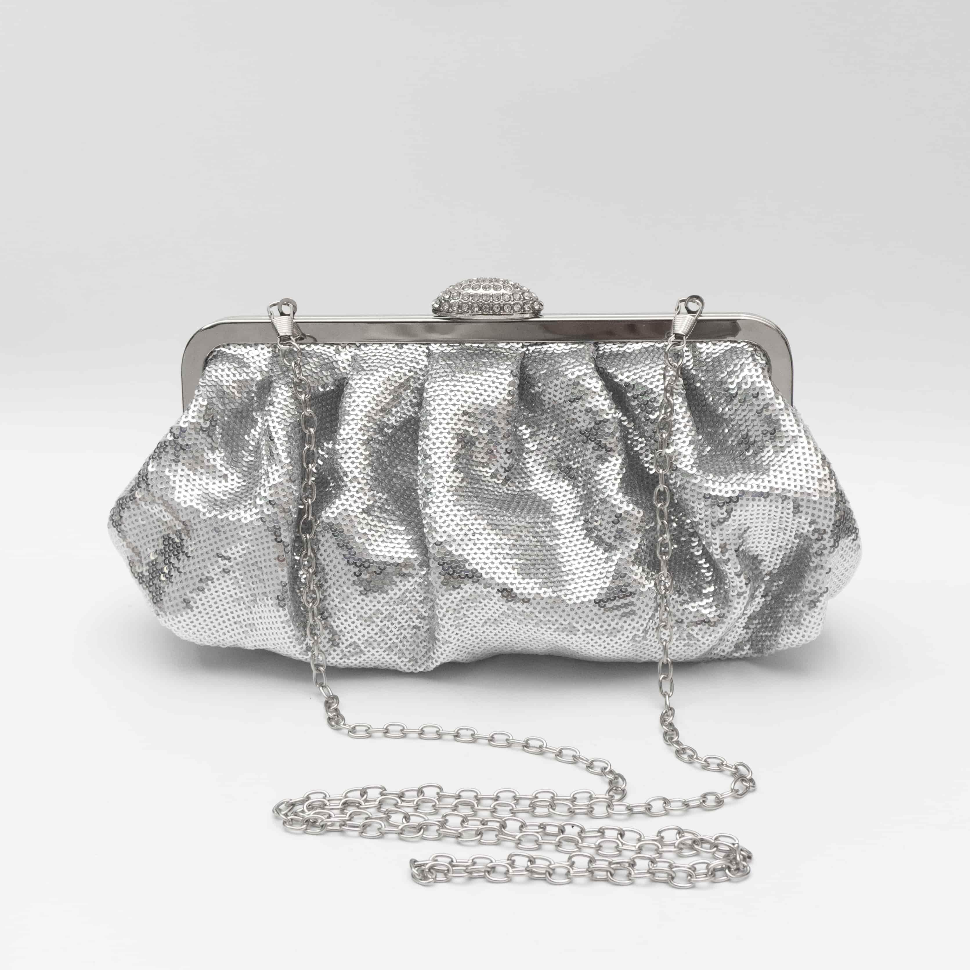 White ruched clutch bag hot sale