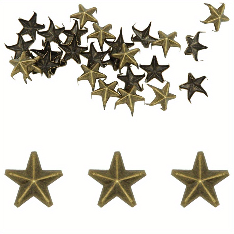 50 Pcs 12MM Star Rivets for Leather, Rivet Studs for Clothing