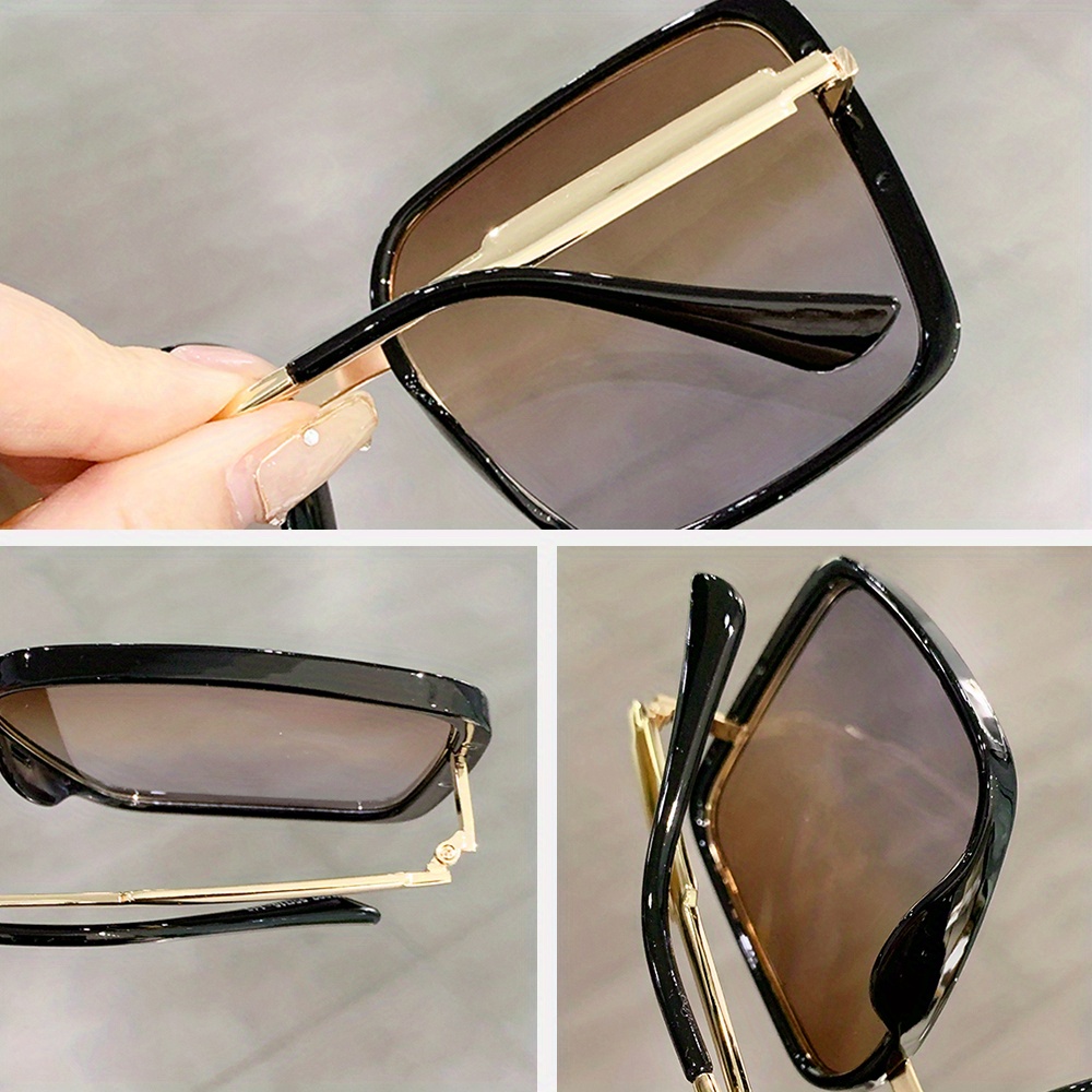 Gafas De Sol Con Montura Cuadrada De Gran Tamaño Para Mujeres Y Hombres,  Gafas Con Lentes Degradadas Y2K, Gafas De Estilo Informal Vintage Con  Estuche Para Gafas - Temu