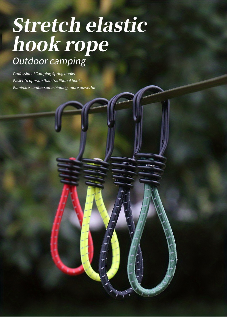 Bungee Cord with Carabiner Hook, Elastic Rope with Hooks on Both