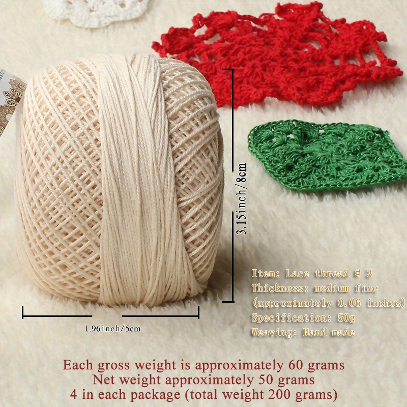 50g/pcs Cotton Lace Crochet Yarn Hand Knitted Thin Yarn DIY Sewing Crafts  Suppli