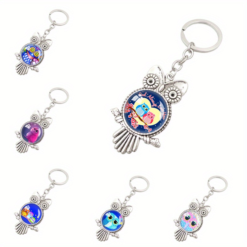 Cute Keychain Sparkling Crystal Owl Key Rings Animal India