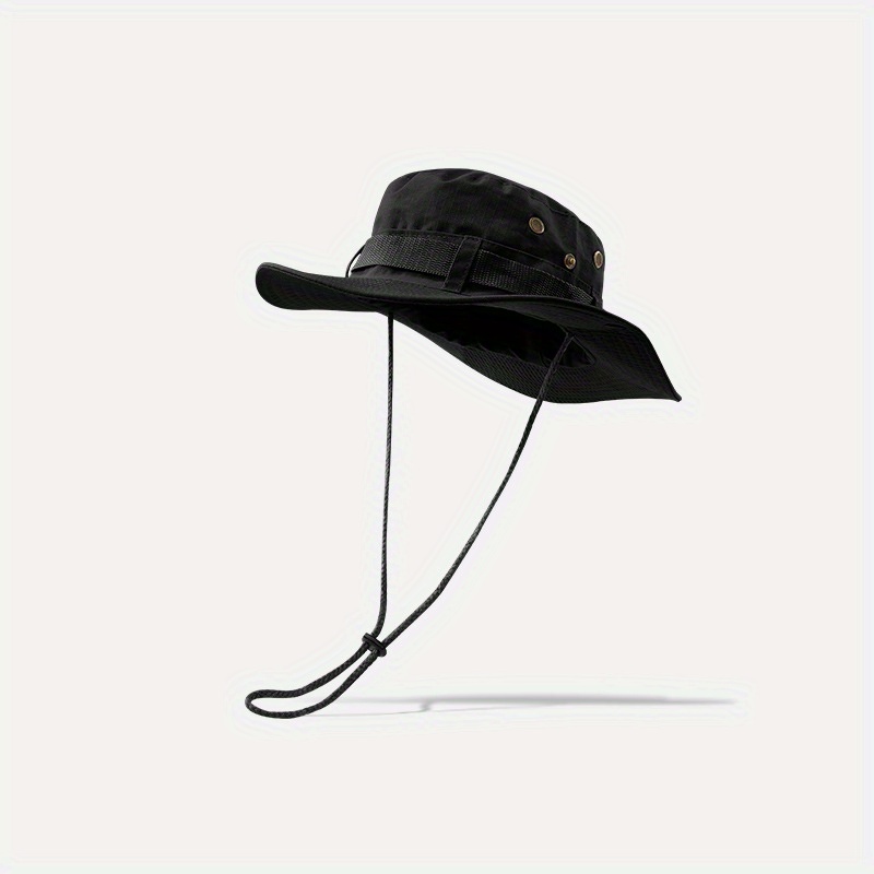 Dark Green Fashionable Beach Hat, Men's Camping Outdoor Floppy Hat For Men Fishing Hat