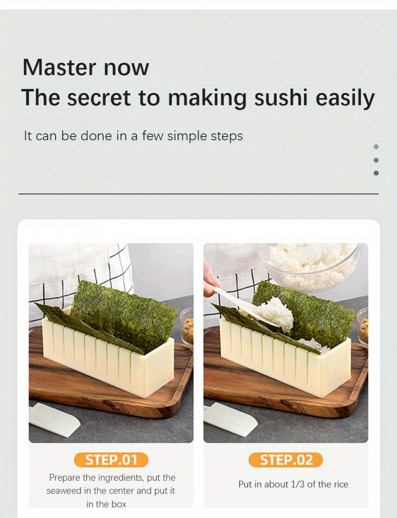 HI NINGER Kit de fabricación de sushi edición de lujo, kit completo para  hacer sushi, 12 piezas de prensa de molde para sushi con formas de rollo de