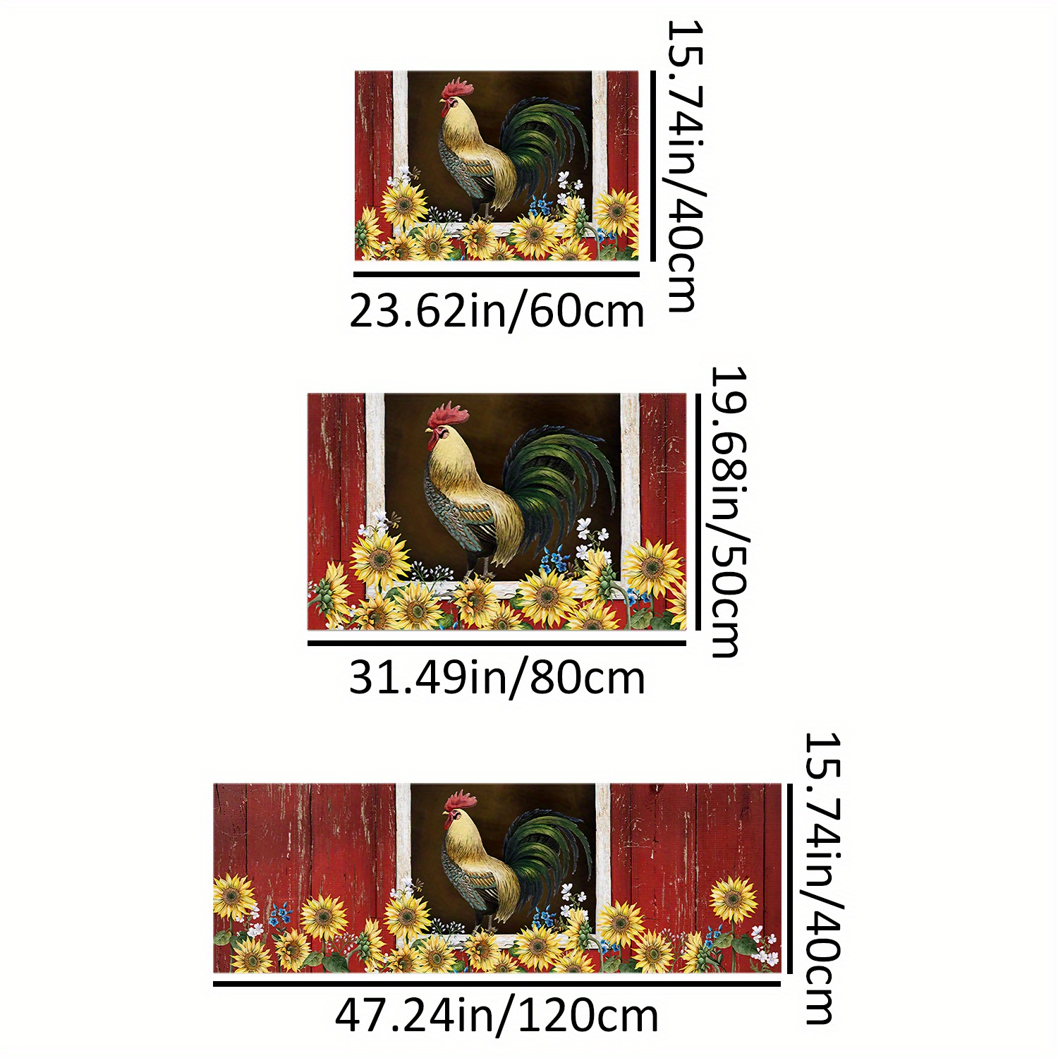 Kitchen Rugs Floor Mats Resistant Rooster Kitchen Mat Home Temu