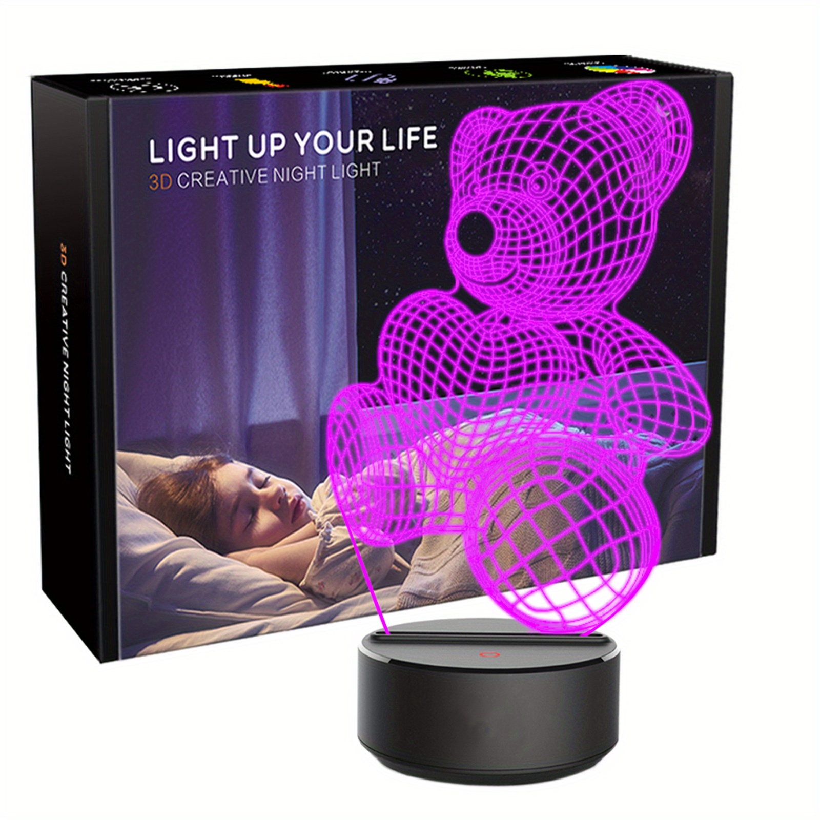 Liebe 3D Nacht Lampe Freundin Geschenk Illusion Licht LED Nachtlicht  Schreibtisch Lampe Geschenk für ihre Acryl Lampe Geschenk für Frau ich  liebe dich Liebe vorhanden - .de