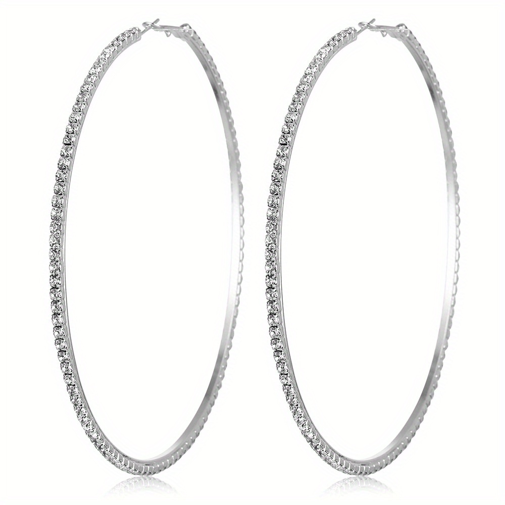 Big diamond store hoop earrings