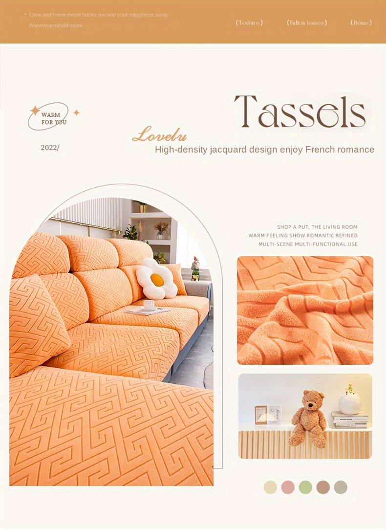 Durable Sofa Cushion Cover With Elastic Band Protects Furniture And