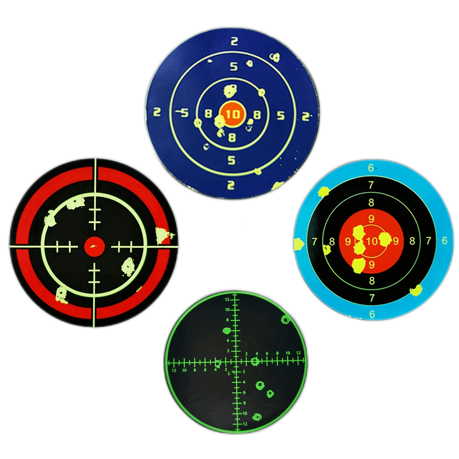 Autocollants de cible Cibles réactives de 3 pouces pour le tir avec impact  jaune fluorescent, cibles de tir pour les pistolets airsoft à plombs Bb