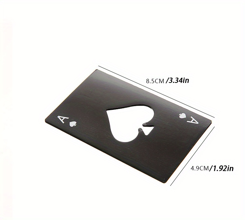 Stainless Steel Wine And Beer Bottle Opener - Fashionable And Easy-to-Use Ace Card Design - Perfect For Opening Bottles And Corkscrewing Wine