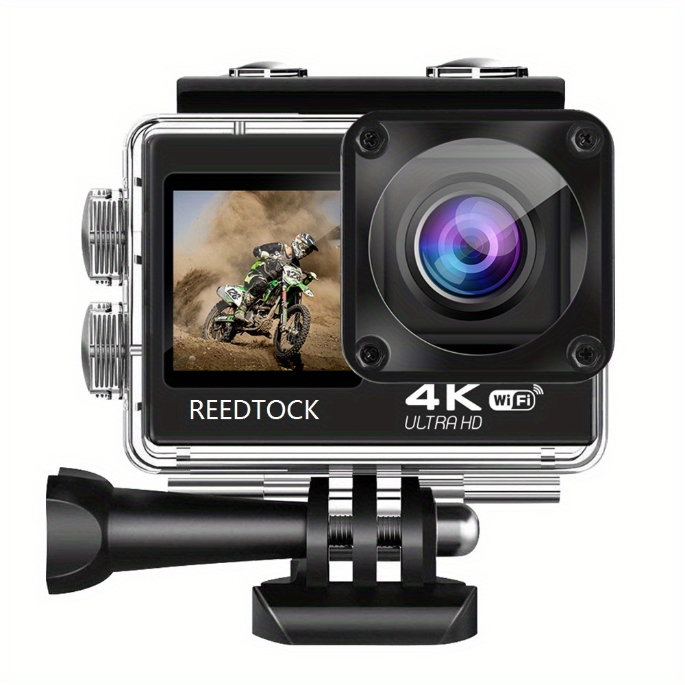 4k 30fps Wifi Action Camera Ultra Hd With Underwater Waterproof Camera With  2 Batteries And Helmet Accessories Kit - Temu Spain