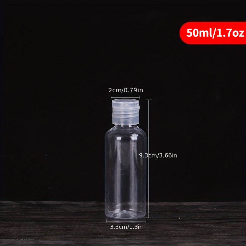 nsb herbals 50ml Empty Clear Plastic Bottles Refillable Travel Size  Cosmetic Containers Small Squeeze Bottles With Black Flip Cap For  Toiletries, Sham