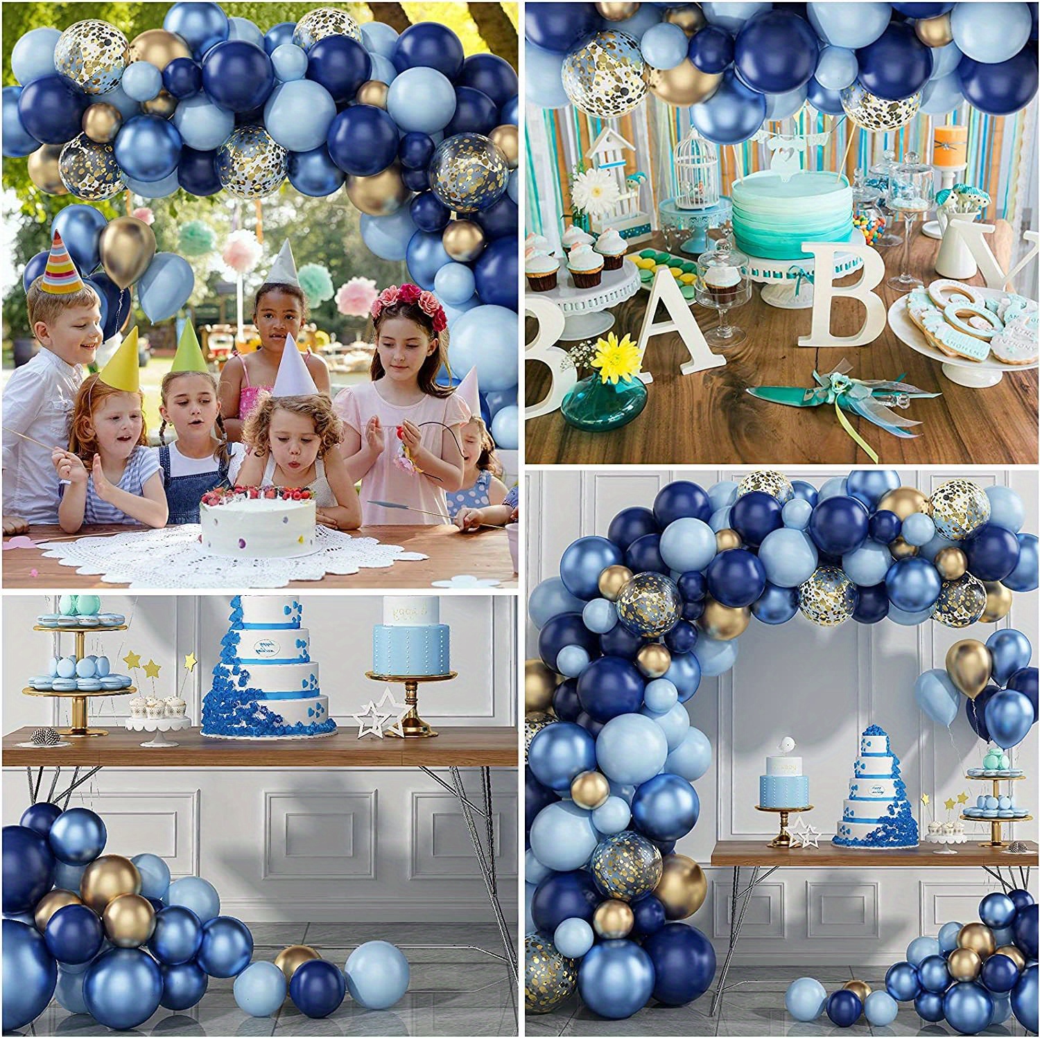 159Pcs Silver Navy Blue Balloon Arch Kit Confetti Balloons Garland for –  Lasercutwraps Shop