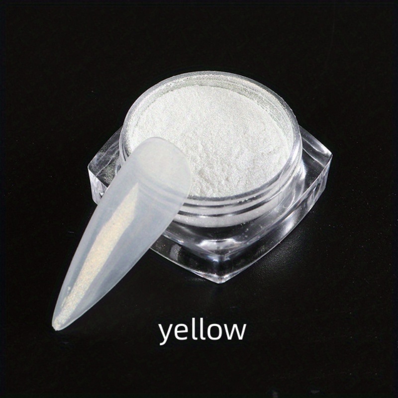 Pearlescent Pearl White Mirror Holographic Clear Aurora Chrome Powder  Summer Dating Refreshing Nail Powder For Nail Art