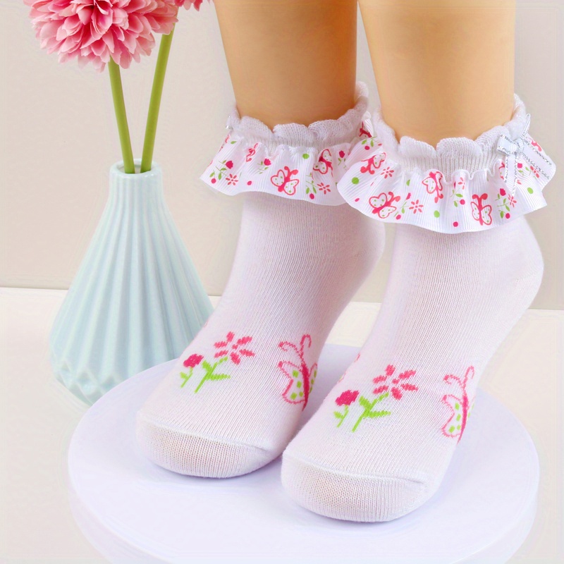 Baby Infant Kids Girls Lace Frilly Ruffle Socks Short Ankle Socks Princess  Socks