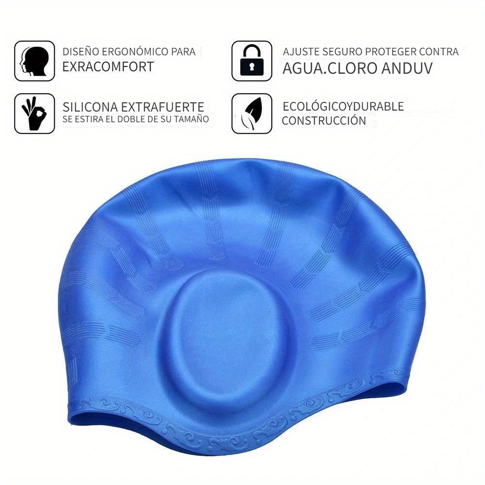 Gorro de natación de silicona para niños, protección impermeable