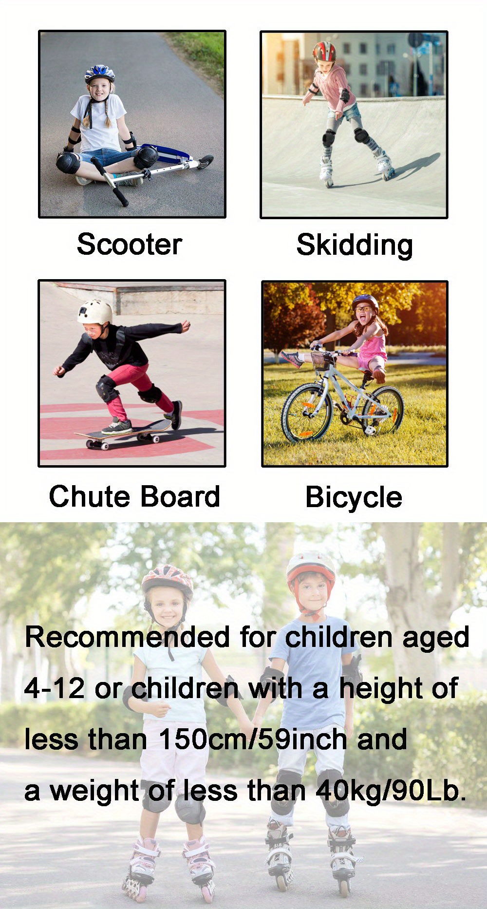  WOSAWE Equipement de Protection Moto pour Enfants, Protecteur  de Le Dos et la Poitrine avec Coudières et Genouillères pour Vélo, Ski,  Scooter, Planche à Roulettes (ML206 Sets M)
