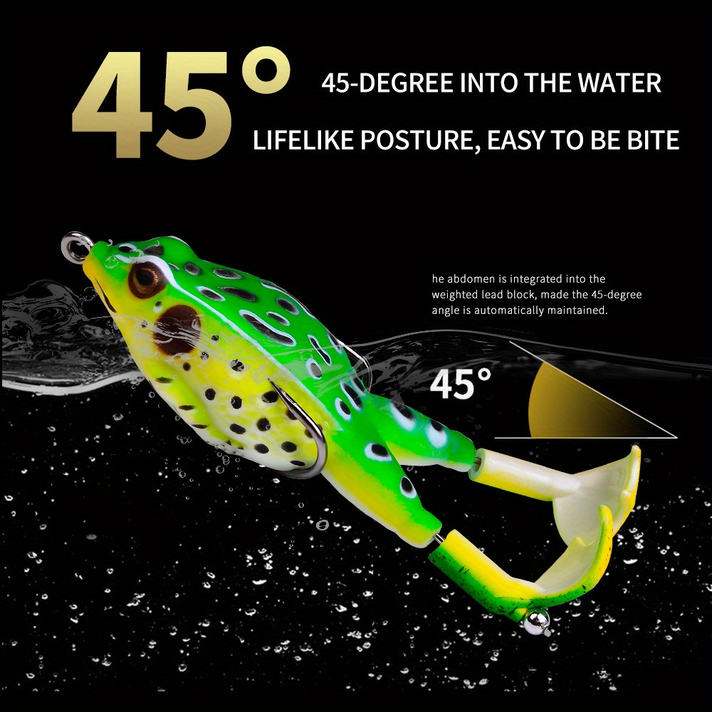 Frog Soft Fishing Lure 9cm /13.7g Top Water 3D Simulation Floating