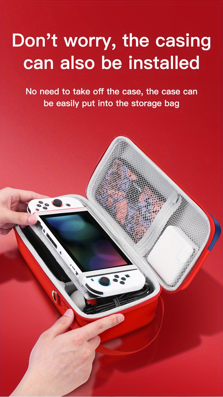 for nintendo switch switch oled storage bag theme customization large capacity game console accessories organizing bag waterproof and anti pressure portable hard bag details 5
