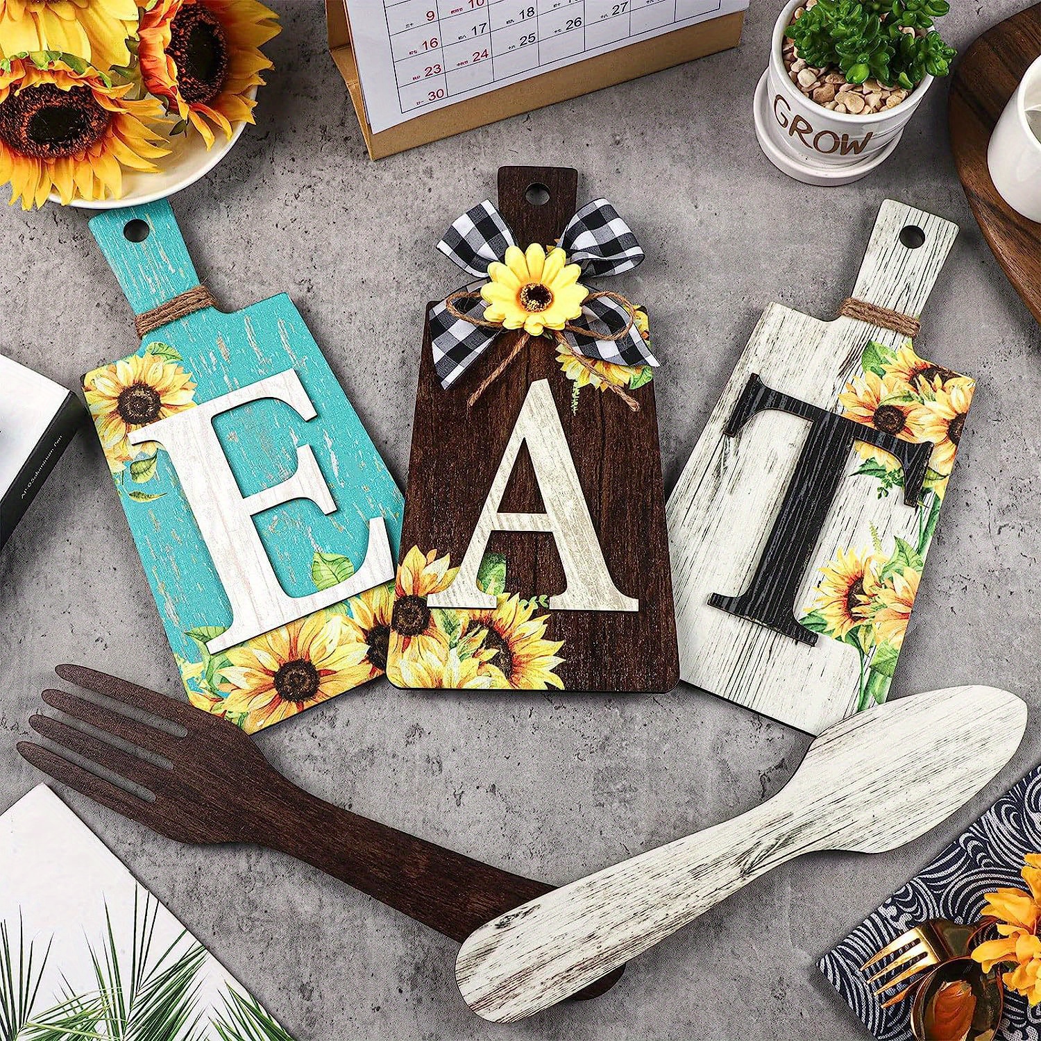 Rustic Sunflower Cutting Board