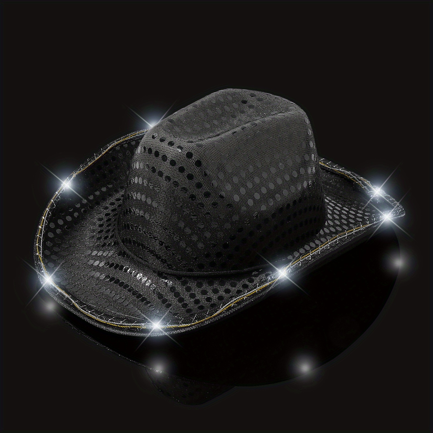 Flashing Led Sequin Cowboy Hat Y2K Style